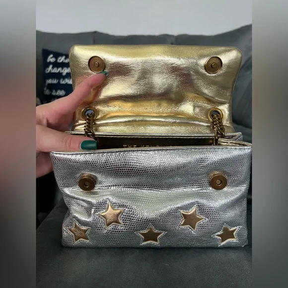 Kurt Geiger Silver Bag with Gold Stars - Picture 2 of 5